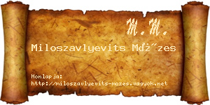 Miloszavlyevits Mózes névjegykártya